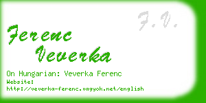 ferenc veverka business card